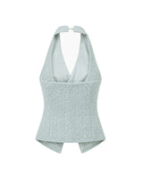 [PRE-FALL] [ATELIER] Jane Tweed Jewel Point Halterneck Vest Mint