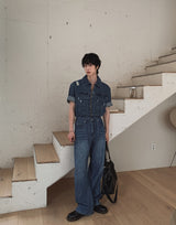 Ute Vintage Crop Short Sleeve Denim Jacket