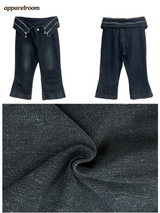 Zipper cuff waist bootcut capri pants
