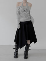 Drape Cowl Neck Halter Off-Shoulder