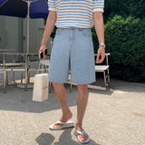 LMN イースタンマイクロクールハーフカプリワイドデニムハーフパンツ (3 colors)