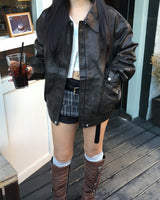 Humming leather jacket