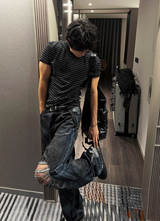 サマーディストレスデニムパンツ