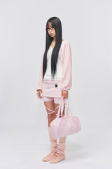 Puff Sleeves Cushion Bolero Pink