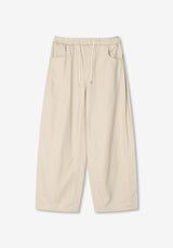 AN Washing Cotton Peach Balloon Wide Pants