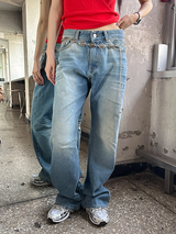 [Unisex] ビンテージダメージデニムパンツ