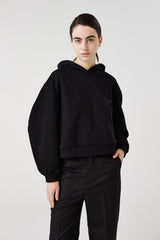 balloon crop hoodie_black