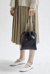 LUZIN MINI sheepskin shoulder bag / Matte Black