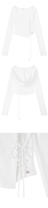 [mnem]ダイヤモンドネック コルセットフーディー(white)