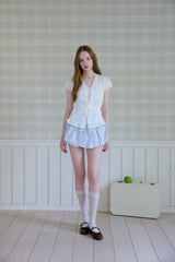 PALE MISTY LACE BLOUSE