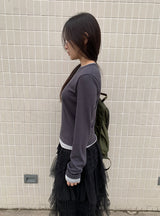 ネオンカラーマッチングレイヤード長袖Tシャツ