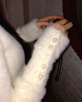 Rodan Angora round-neck fur cardigan