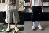 AO cross embroidery Bermuda sweatpants