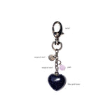 heart gemstone keyring (navy)