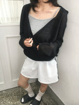 Two-line nylon washable shorts (8c)
