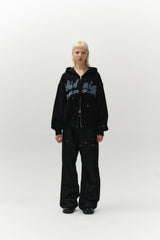 ov damage hood zip up (black)