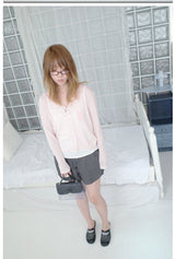 sheer rib button cardigan (2c)