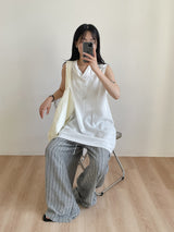 Rose String Stripe Wide Pants