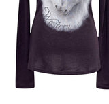 Pony Printing One Shoulder Long Sleeve