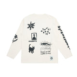 Graffitionmind グラフィティ長袖ピグメントTシャツ (Cream)