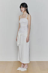 ANGEL SHIRRING TOP white