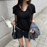 SEETHROUGH SLIM LINE TSHIRT BLACK