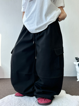 HARDY EVEN TWO PINTUCK BALLOON CARGO LONG PANTS🩶🖤2COLOR