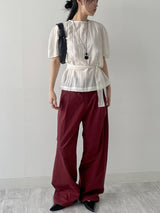 [Tie SET] Suela Balloon Fit Short Sleeve Blouse