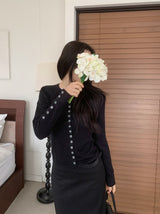 Annie Slim Button Long Sleeve Cardigan