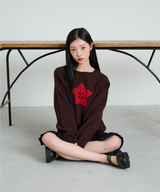 STAR BUTTON KNIT - BROWN