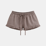May Check Ribbon String Shorts