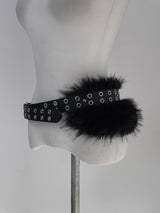 eyelet fur belt (2color)