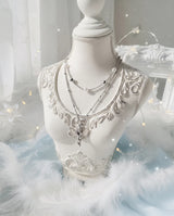 [Anti-tarnish] Baby Angel Layered Necklace - Silver ver.