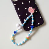 [MADE]サンデースカイホワイトクラウドビーズストラップ