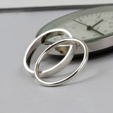 SVR-633 Silver 92.5 Bare Ring & Round Layered Silver Ring Set