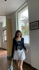 strap lace-up long-sleeved inner two-piece