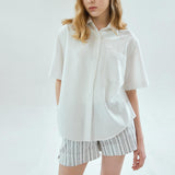 CLOVER OPEN COLLAR SHIRT [WHITE]
