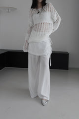 chiffon wrap skirt layered pants (2color)