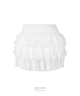 Swan pearl frill skirt (1. Ivory)