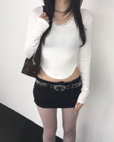Stud skirt pants