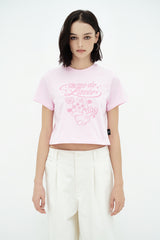 25SS ウーマンオパンチュウサギクロップ半袖Tシャツ ライトピンク