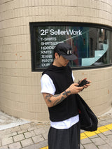 No.1330 K high neck hood VEST (5color)
