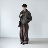 webbing belted cotton wide pants