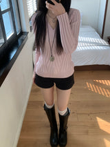 ビスチェVネックリブスリムフィットニット
