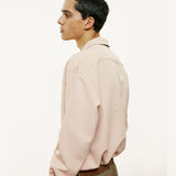 2way open collar drapery shirt pastel pink