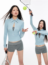 IN STOCK | Hallie Long Sleeve Polo Top – 2colors