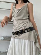 Button@leather belt