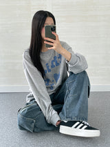 Checker Heart Overfit Sweatshirt