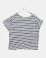 Mats Stripe One Off-Shoulder Oversized Fit Short-Sleeved T-Shirt