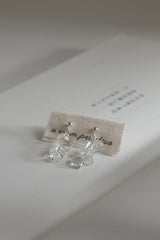 Pebble White Crystal Silver 925 Pierce handmade